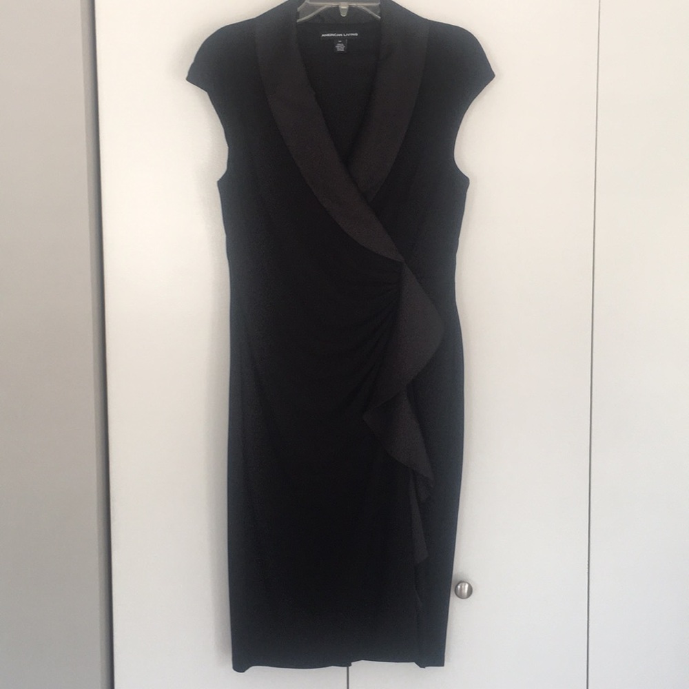 American Living black fancy tuxedo dress nwot 14